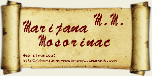 Marijana Mošorinac vizit kartica